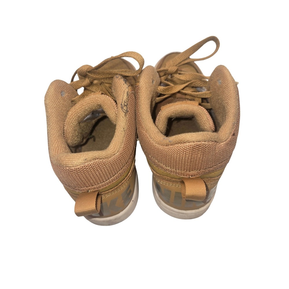 Nike Court‎ Borough Mid 2 Wheat Tan Kids Sneakers 839977-701 Size 4.5Y - Picture 2 of 5